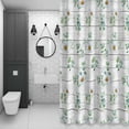 thumbnail image 4 of Summer Daisy Shower Curtain for Bathroom Decor, Eucalyptus Leaves Flower White Wood Grain Waterproof Fabric Shower Curtain, 66"x72" Set with 12 Hooks, 4 of 9