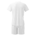 thumbnail image 6 of Men's Spring Summer 2-Piece Outfit, Casual Muscle Fit Short Sleeve Tee and Classic Fit Sport Shorts, Lightweight Tracksuit For Sports and Leisure,White,XL, 6 of 6