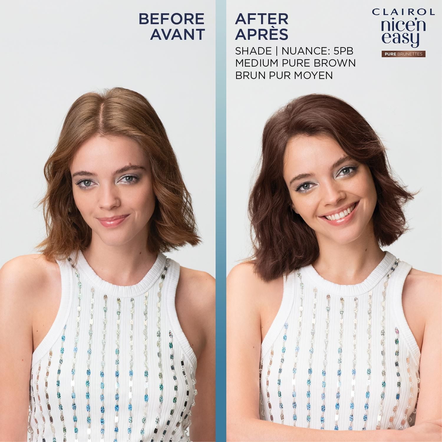 Clairol Coloration permanente Nice'N Easy Pure Brunettes Des Tons Riches Qui Gardent Leur Pureté