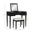 thumbnail image 6 of Ramsey Black Flip-Top Mirror Vanity and Butterfly Upholstered Stool Set, 6 of 16