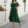 thumbnail image 3 of Women's Medieval Ruffle Dress Renaissance Costume Off Shoulder Bell Sleeve Peasant Pirate Dress, 3 of 8