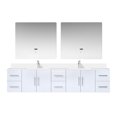 thumbnail image 3 of Geneva 84 in. Glossy White Vanity, Cultured Marble Top, Faucet Set, and 36 in. LED Mirrors, 3 of 11
