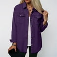 thumbnail image 2 of adviicd Oversized Denim Jacket for Women Washed Jean Jacket Boyfriend Button Down Frayed Hem Fall Outfits Shacket Y2k Clothes (Dark Purple, XL), 2 of 6