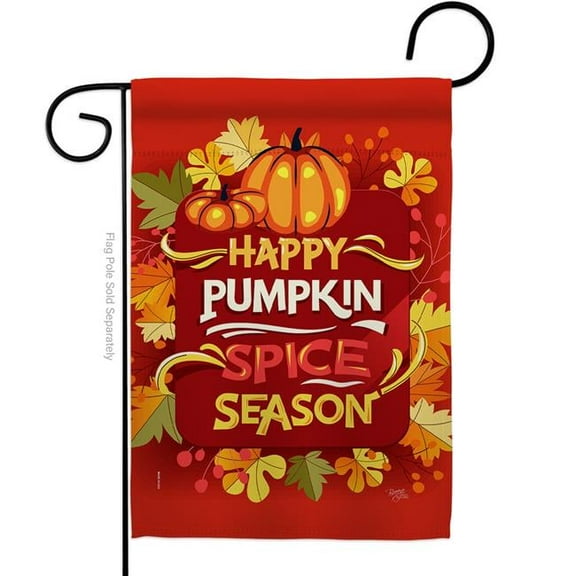 Breeze Decor G163090-BO Pumpkin Spice Garden Flag Fall Harvest & Autumn 13 x 18.5 in. Double-Sided Decorative Vertical Flags for House Decoration Banner Yard Gift