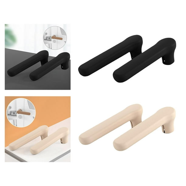 Cubierta protectora de silicona para manijas de puerta perfecl 2 pares negro y beige