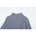 thumbnail image 5 of LittleSpring Big Kids Grey Sweatshirt for Boys Thermal Turtleneck Fleece Pullover High Neck Fall Size 10-12, 5 of 6