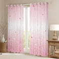 thumbnail image 2 of jejeloiu Pink Sparkling Star Pattern Black Out Curtains Kids,Dreamy Princess Style Curtains Pack of 2 (42x63 Each) For Girls, 2 of 7