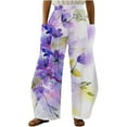thumbnail image 2 of Lilgiuy Women Casual Printing Pockets Elastic Mid-Waist Comfortable Wide-Legged Loose Pants for Fishing Outdoor Activities, 2 of 4