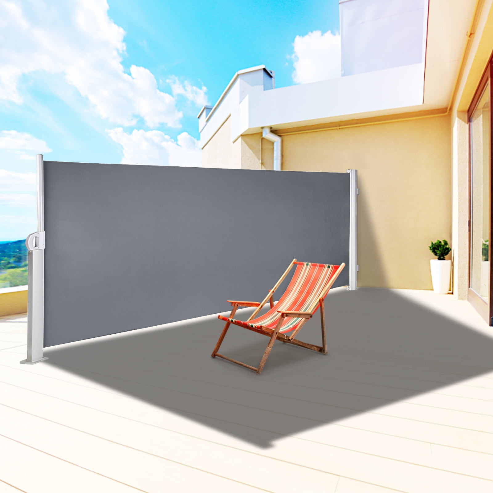 Retractable Side Awning Patio Screen Retractable Fence 71x236inch Privacy Screen 