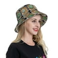 thumbnail image 4 of Yiaed Cactus Garden Print Reflective Stripe Bucket Hat Unisex Funny Outdoor Fisherman Cap Beach Sun Hat, 4 of 5