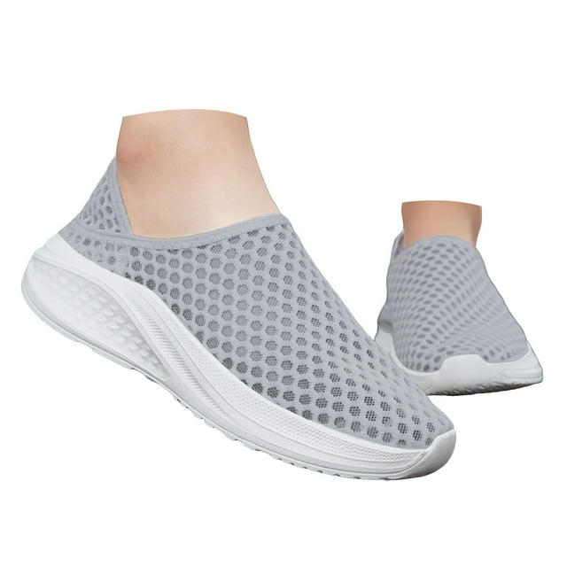 Dakaela Chaussures de Marche Athlétiques pour Femmes Confortables Décontractées en Maille à Enfiler Espadrilles Tennis Entraînement Mules