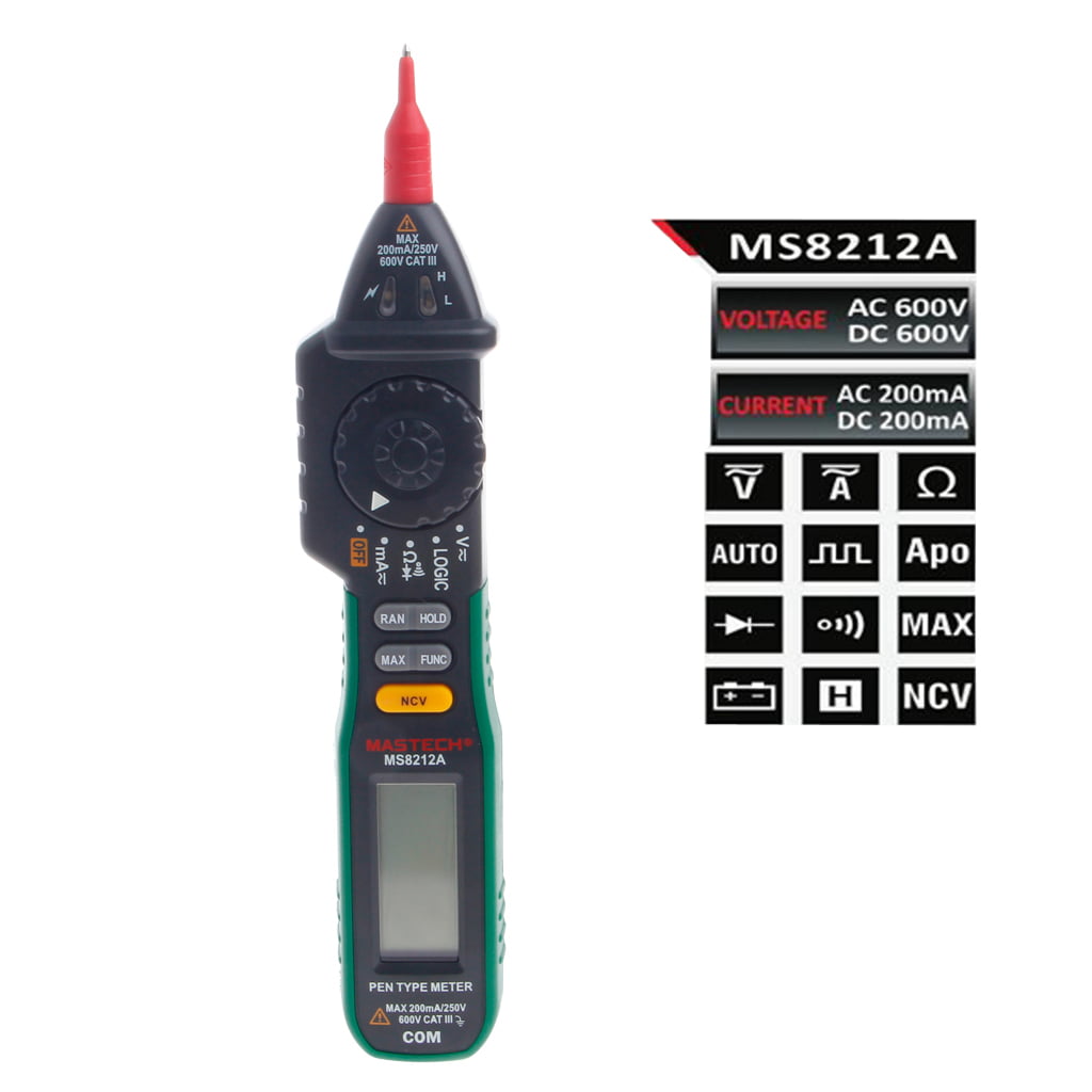 Digital Multimeter MS8212A Pen Voltage Current Tester Diode Logic Non-contact 