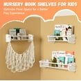 thumbnail image 4 of Joqixon Nursery Floating Book Shelves for Wall: Wood Kid's Bookshelves with Plush Toy Storage Net for Organizer and Decor, 4-Pack (3+1), 4 of 14