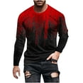 thumbnail image 2 of Qingpeng 3D Pattern Printed Long Sleeves T-Shirts Round Neck Casual Graphics Tees, 2 of 5