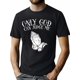 thumbnail image 1 of Men's Fashion Graphic Tee with 'Only God Can Judge Me' Print - Casual Crew Neck Knit T-Shirt with Slight Stretch for Summer, 1 of 8