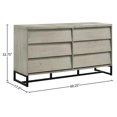 thumbnail image 5 of Trent Home 6 Drawers Contemporary Wood Dresser in Matte Black/Gray Stone, 5 of 5