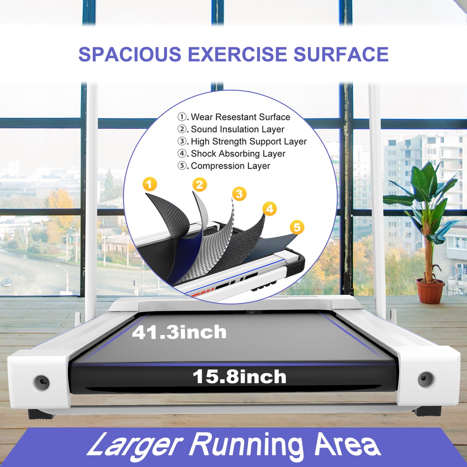 FYC 2.5HP Under Desk 2 in 1 Folding Treadmill for Home Office, Foldable Compact Electric Walking Running Machine w/ Remote Control & LED Display, Walking Running Jogging (White)