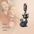 thumbnail image 3 of NINGAN Black Cat Dangle Silver Charm for Bracelets, 925 Sterling Silver-Plated, 3 of 6