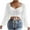 White, variant on Crop Tops for Women Mesh Long Sleeve Ruched Drawstring Shirts Tops V Neck Ribbed Solid Color Cropped Top Blouses
