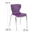 thumbnail image 5 of Flash Furniture Lowell Contemporary Design Purple Plastic Stack ChairNative AmericanNative, 5 of 11