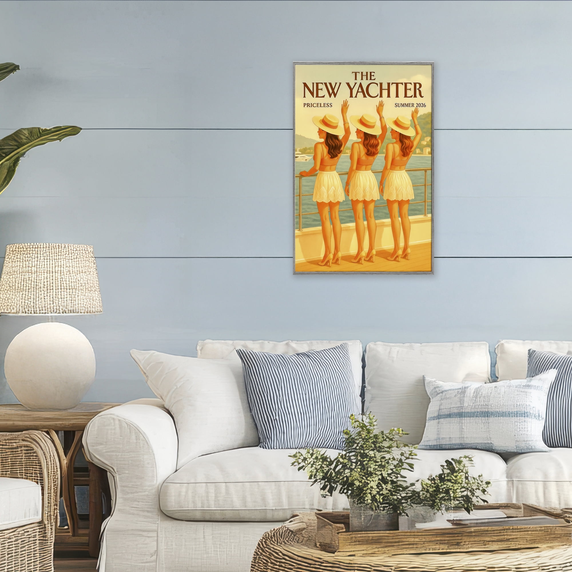 Stupell Industries Magazine Parody Fashion Trio Gray Framed Giclee Art, design by Grotto Studios
