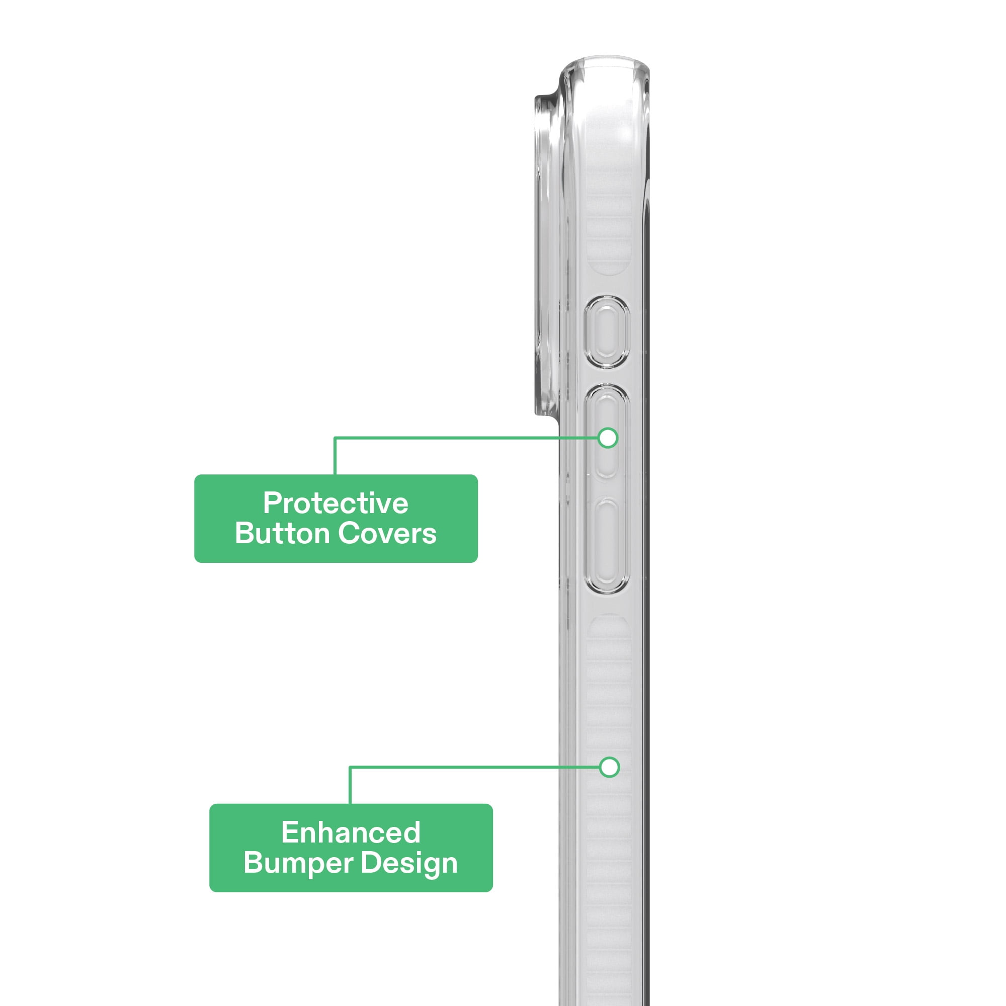 onn Impact Phone Case for iPhone 18 Pro Max / 17 Pro Max, MagSafe Compatible, Enhanced Bumper Design - Clear