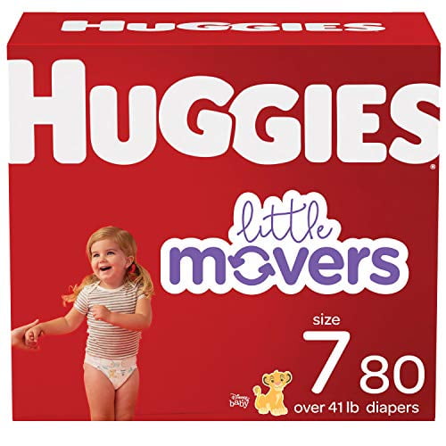 HUGGIES Baby Diapers Size 7 Ct Little Movers, White, 80 Count Walmart