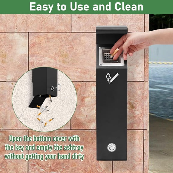 Wall Mounted  Outdoor Commercial Hanging Garbage Bin for Restaurants Hotels Offices Black