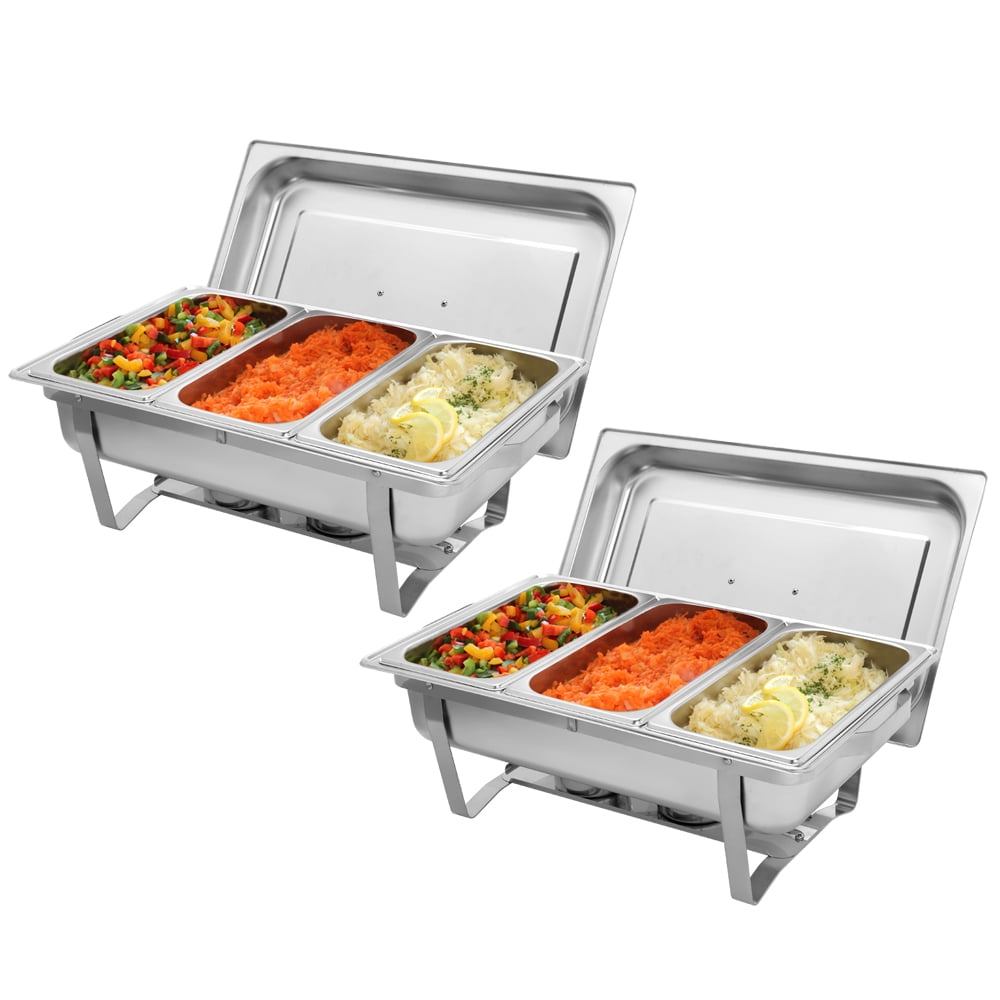 4 PACK 8QT CLASSIC Chafer Rectangular Chafing Dish Catering Buffet Food Tray 