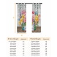 thumbnail image 6 of Watercolor Floral Blackout Curtains for Bedroom, Spring Botanical Flowers Leaves Wood Grain Thermal Insulated Kitchen Drapes with Grommets, Light Blocking Window Treatment, 2 Panels 42" x 45", 6 of 7