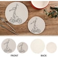 thumbnail image 4 of Funny Giraffe in Scarf on Bicycle Cartoon Character on White Pot Holders Trivets, 2 PCS Round Cotton Thread Weave Potholders for Kitchens Hot Pads Table Mats Coasters for Hot Dishes, 4 of 7