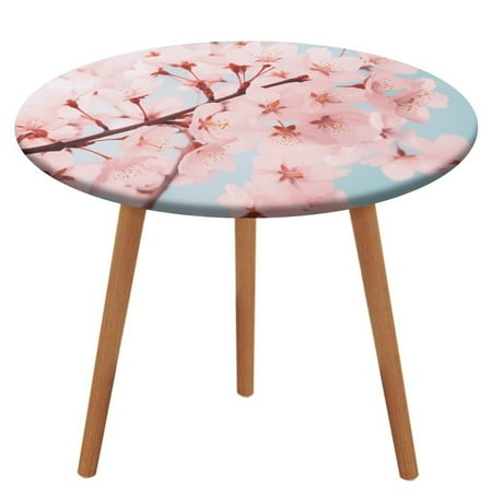 

Cherry Blossom (5) Tablecloth Round Elastic Fitted Waterproof Table Cover Cloth for Dining Room Indoor Outdoor Decor