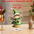 thumbnail image 4 of Wdhugt Acrylic 2D Pattern Ornament That Can Rotate 360 Degrees For Home Decor With Green Elf Design Made From Durable Acrylic Material Rotatable Standing Card Ornament For Desk Or Shelf, 4 of 9
