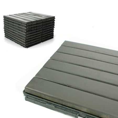 Deck Tiles - Patio Pavers - Acacia Wood Outdoor Flooring - Interlocking Patio Tiles - 12