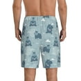 thumbnail image 3 of Kdxio Cute Hippopotamus Print Mens Sleep Shorts Bottoms Soft Comfy Pajama Wear Pants with Drawstring Pockets, 3 of 7