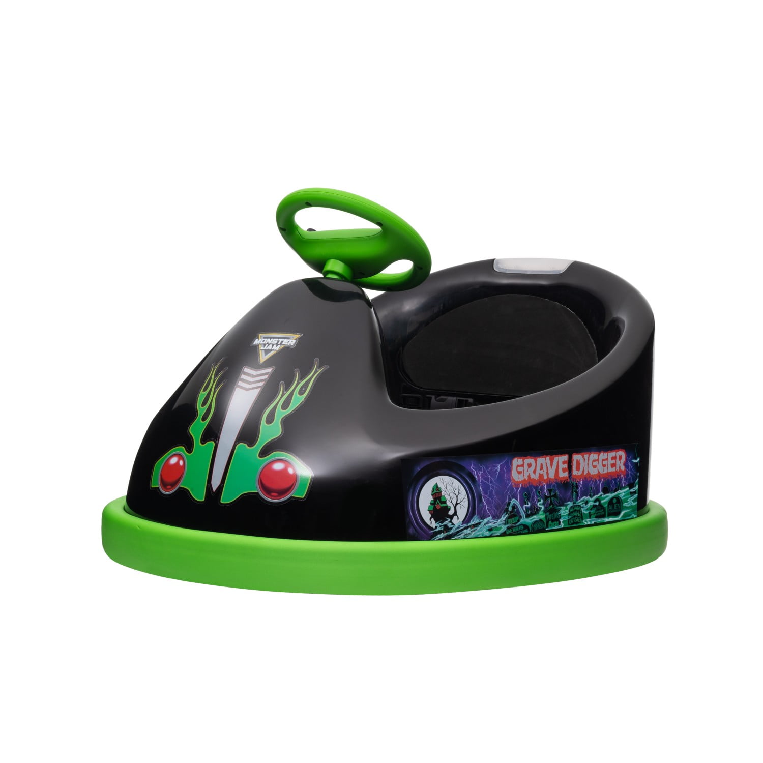 Monster Jam 6V Bumper Car, Battery Powered Ride on Toy with Remote for Kids Ages 1.5+, Black
