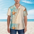 thumbnail image 2 of Sikiie Starfish On The Sand Beach Print Men's Hawaiian Shirt, Summer Beach Button Pocket Short Sleeve T-Shirt,3X-Large, 2 of 7