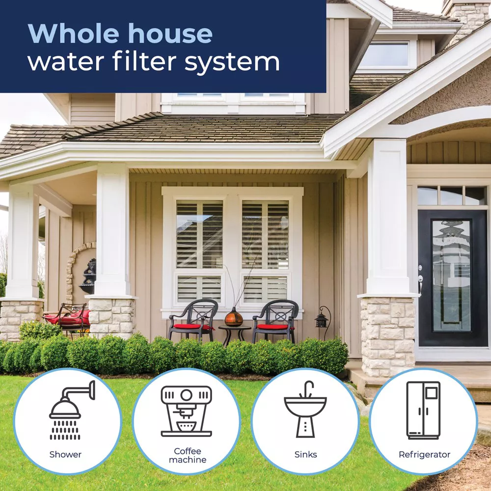 PURELINE 25 Micron Whole House Water Filter Replacement Compatible with GE FXHTC, Culligan RFC-BBSA, Dupont, Pentek, and Whirlpool Filters (2 Pack)
