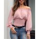 thumbnail image 4 of Sunloudy Blusa de otoño para mujer, Top corto de túnica elástica de manga larga con hombros descubiertos y lunares para damas, negro/blanco/rosa Sunloudy  S/M/L/XL/XXL, 4 of 7
