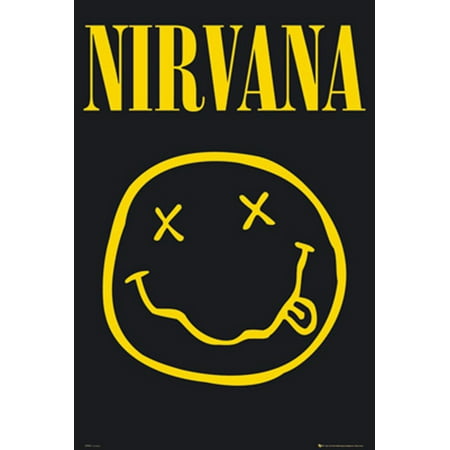 Nirvana Smiley Face Alternative Rock Grunge Band Kurt Cobain Poster 24x36 inch