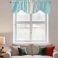 thumbnail image 2 of Aqua Beige Striped Tie Up Valance Curtains for Windows, Kitchen Curtains Window Treatments, Modern Farmhouse Retro Lines Short Window Shades Valances for Bedroom Bathroom Cafe 42"x18", 2 of 8
