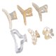 thumbnail image 1 of 6 pinzas para el pelo con forma de perla, diseño de cadena trapezoidal transparente con perla de cereza, para fiestas diarias., 1 of 14