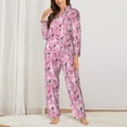 thumbnail image 2 of KLL Cartoon Poodle Dog Print Women's Long Sleeve Pajamas with Pants Sleepwear Loungewear 2 Set-X-Large, 2 of 7