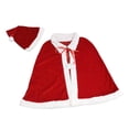 thumbnail image 2 of Capa de disfraz navideño, atuendo de invierno, capa de Papá Noel, vestido de terciopelo rojo con sombrero, 2 of 9