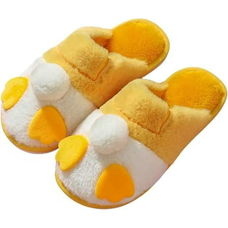 

CoCopeaunt Cute Animal Fluffy Slippers for Women Men Fuzzy Cat Bunny Duck Warm Furry Faux Fur Plush Soft House Slippers Non-alip Indoor Shoes