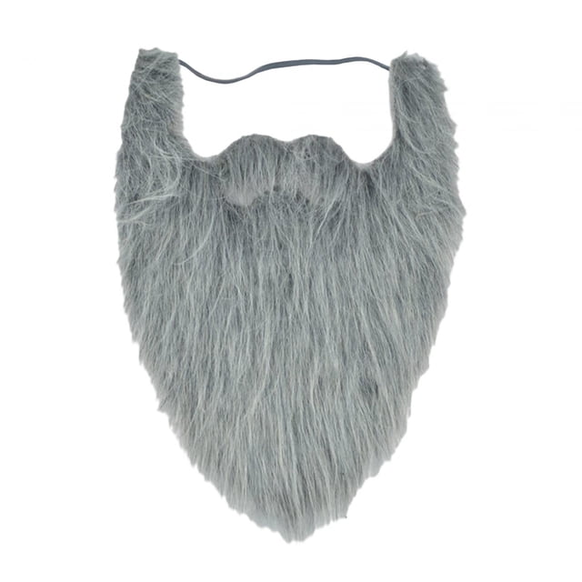 Barba falsa para adultos, barba larga peluda, maquillaje, barba de Papá Noel Gris Yuyangstore Barba larga