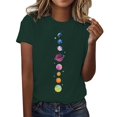 thumbnail image 2 of Women's Short Sleeve T-shirt Women'S Spring Round Neck Printed Loose Casual Short Sleeve T Shirt,Green Women's Short sleeve T-shirt L, 2 of 5