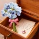 thumbnail image 5 of Decoraciones para San Valentín, adornos para San Valentín, regalos para San Valentín, ramo de 27 rosas azules aplastadas, regalo para San Valentín, ramo de flores artificiales para boda, rosas falsas,, 5 of 5