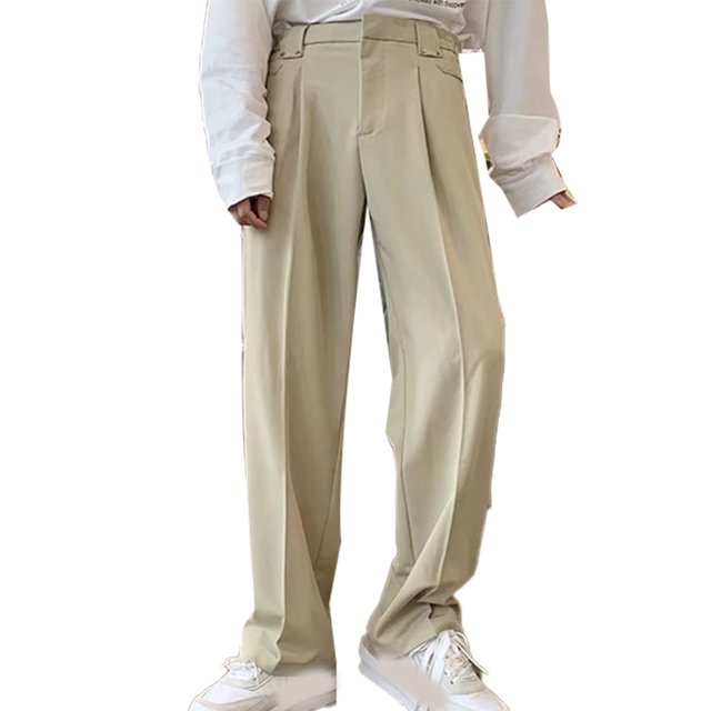 Pantalones casuales para hombre, pantalones de traje para hombre, pantalones de traje rectos de pierna ancha para hombre, pantalones de traje holgados para hombre, tecnología innovadora