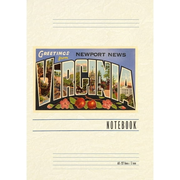 Vintage Lined Notebook Greetings from Newport News, (Paperback)